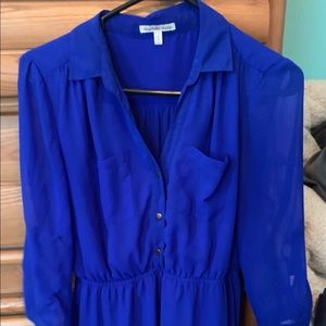Blue shirt dress
